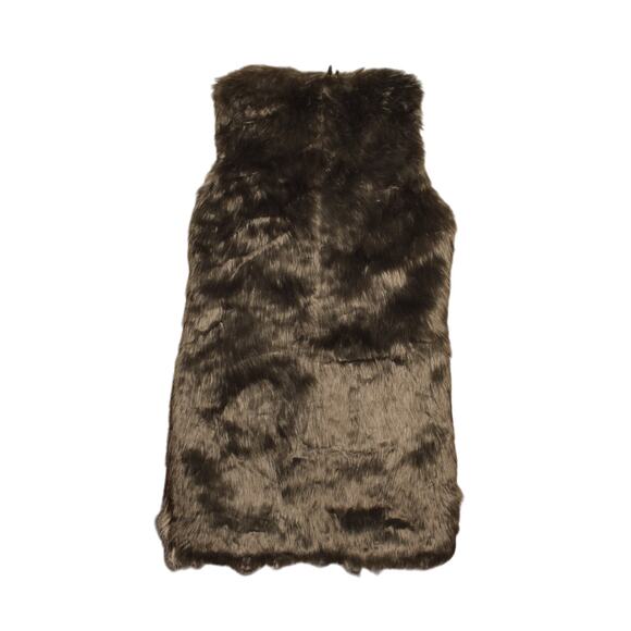 URBANCODE LONDON $110 Black White Gray Ombre Faux Fur Vest Pockets US‎ Size 4 - Picture 2 of 3